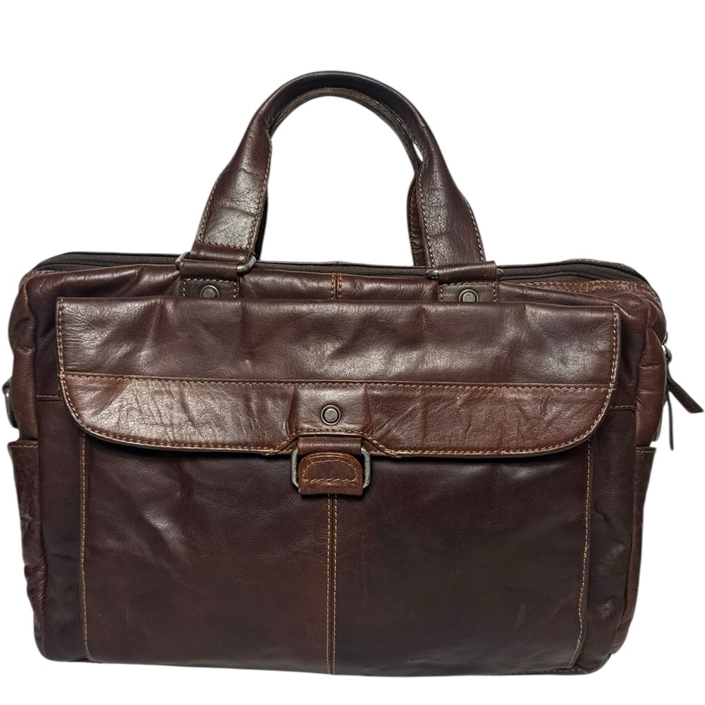 Jack Georges Genuine Leather Laptop Briefcase / Messenger Bag